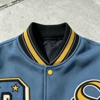 Veste de baseball rétro pour homme sur mesure OEM ODM, broderie, col montant, manches en cuir, veste bomber vintage style Letterman