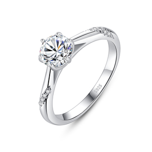 CZCITY <span class=keywords><strong>argento</strong></span> moda Moissanite diamante 1 carato fede nuziale S925 gioielli in <span class=keywords><strong>argento</strong></span> Sterling anello da donna - Product Image 1