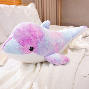 Colorful Whale Plush Toys Marine Animals Throw <b>Pillows</b> Stuffed Animal Doll Bed Sleeping <b>Large</b> Toy Children Gift PP Cotton Filled - Product Image 5