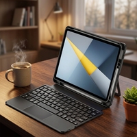 Abnehmbare Tastaturhülle Kompatibel mit POCO Pad M1 12,1 Zoll Eingebautes Touchpad mit 7 RGB-Hintergrundbeleuchtung und Verstellbarer Halterung