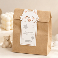 Autocollants animaux découpés à la forme de chat, étiquettes mignonnes de chatons de dessin animé, idéales pour la décoration de boîtes cadeaux, sacs en papier kraft et enveloppes