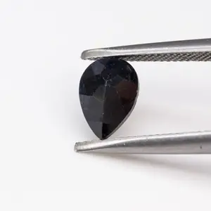 4.0毫米圆形天然黑色蓝宝石天然石材批发价格松散宝石首饰价格