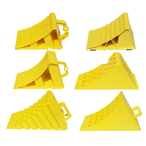 ポータブルヘビーデューティーホイールチョックアンチスリップ固定黄色タイヤストップブロック車用トラックと車両駐車場 - Product Image 6