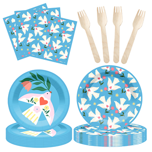 Vajilla para Fiesta de Revelación de Género DAMAI, Platos, Servilletas, Vasos, Decoración de Papel, Baby Shower, Niños y Niñas, Diseño de Dibujos Animados, Juego de 100 Piezas - Product Image 4