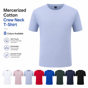 Camiseta Premium de Algodón Mercerizado de Doble Hilo 50S, Bordado de Logotipo Personalizado, Transpirable, de Secado Rápido, Uniforme de Equipo - Product Image 1