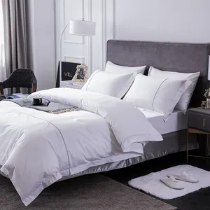 豪华5星级酒店优质100棉布床单床上用品套装酒店床单带装饰
