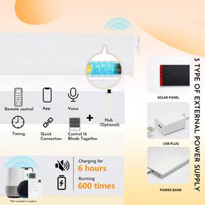 Persianas Zebra Motorizadas Eléctricas Persilux Sin Perforación, Automáticas con Control Remoto, 65% de Oscurecimiento, Doble Capa, <span class=keywords><strong>Tela</strong></span> de Poliéster Blanca para Privacidad - Product Image 4