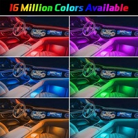 Bande LED acrylique 18-en-1 à effets RGB dynamiques, lampe décorative intérieure, éclairage d'ambiance automobile contrôlé par application
