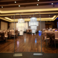 Centre de table en cristal doré de luxe européen avec support à fleurs LED pour mariage, décoration de fête à domicile, salle de banquet