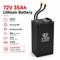 Batterie lithium-ion TRB POWER 72V 35Ah 2520Wh 20S7P Samsung 50G ANT Bluetooth BMS pour mise à niveau de vélo électrique E-BOX 2.0