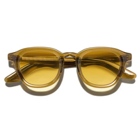Lunettes de soleil Finione Summer Lime Green Candy Lens pour hommes et femmes, en acétate, rectangulaires, cool