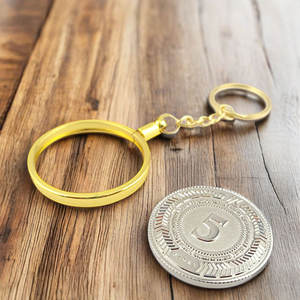 Commercio all'ingrosso della fabbrica 40mm in lega di zinco portachiavi personalizzato stampato arte tema sfida porta monete e metallo accessori chiave - Product Image 3