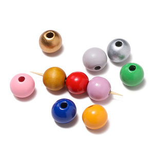 Hemu Wood <b>Beads</b> 16mm Round Colored <b>Loose</b> <b>Beads</b> For Jewelry Making DIY Accessories Bulk Pack - Product Image 5