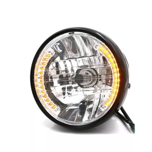 Faros delanteros de motocicleta RTS de 7 pulgadas, luz ámbar de señal de giro, lámpara para Bobber <span class=keywords><strong>Dyna</strong></span> Honda Suzuki Yamaha Cafe Racer Faro <span class=keywords><strong>Moto</strong></span> - Product Image 3