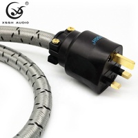 Câble d'alimentation en cuivre pur à 3 conducteurs YIVO XSSH Audiophile haut de gamme britannique UK IEC AC femelle mâle plaqué or cordon de câble d'alimentation britannique