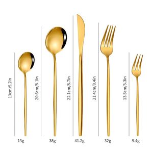 Custom Logo Wedding Cutlery <b>Set</b> Stainless Steel Knife <b>Fork</b> <b>Spoon</b> Silverware Gold Flatware <b>Set</b> - Product Image 2