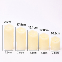 Luz de vela Led sin llama con batería Pilar de cera Real personalizada para decoración navideña