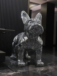 Cartoon Decoratie Wet Vechten Hond Sculptuur Huis Kinderzitje Cadeau Geometrische Dier Hond Sculptuur