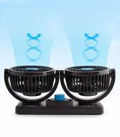 Ventilateur de refroidissement de voiture Ventilateurs à double tête Intérieur électrique 5V 12V 24V Ventilateur de voiture rotatif à 360 degrés pour accessoires de voiture