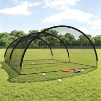 Filet de protection portable en PVC noir de 22 pieds pour cage de frappe de baseball, multi-sports, extérieur, pour golf et baseball