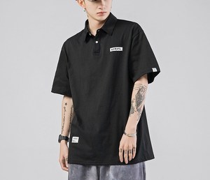 Maglietta da uomo 100% in cotone 240gsm con <span class=keywords><strong>stampa</strong></span> <span class=keywords><strong>giapponese</strong></span> e Polo da uomo Oversize con toppa ampia da lavoro con mezza manica - Product Image 4