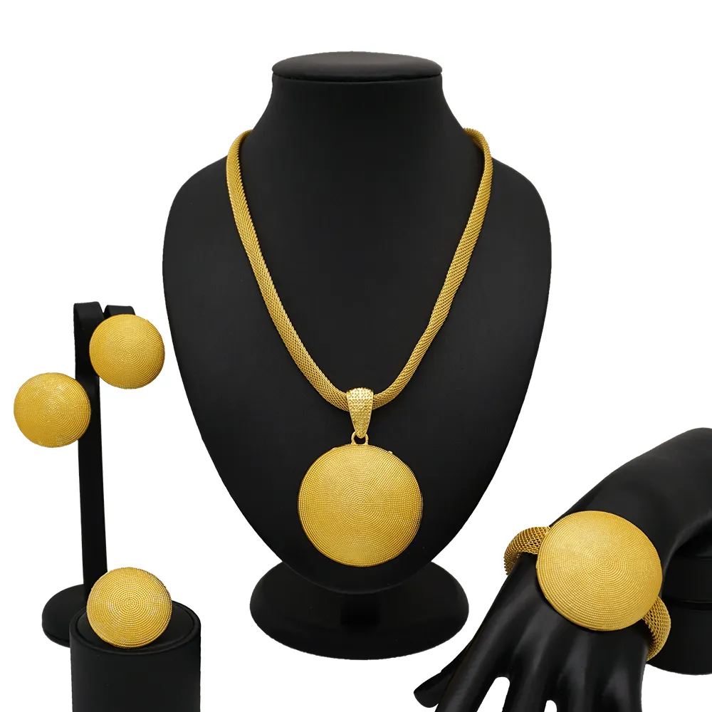 Африканские наборы без шеи, оптовая продажа, высококачественные ювелирные наборы, ожерелья, золотые женские ювелирные изделия 18k BJ790