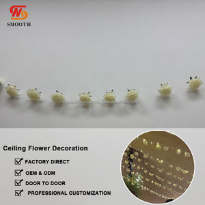 สายไหมเทียมทำด้วยมือแบบเรียบสำหรับตกแต่งดอกไม้ติดเพดานแถบดอกไม้สำหรับจัดงานแต่งงาน - Product Image 2