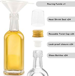 Botellas de Plástico PET Transparentes de 50 ml con Logotipo Personalizado, para Licor, Whisky, Tequila, Champán, Refrescos, con Tapa y Cuello Largo, Grado Alimenticio - Product Image 2
