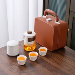 Coffret Cadeau d'Affaires : Service à Thé Chinois en Porcelaine Blanche de Jade (type Graisse de Mouton) avec Théière Portable et Boîte Cadeau pour Clients - Product Image 2