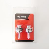 Bouton de sangle de verrouillage antidérapant de qualité supérieure chromé avec blocs de sangle pour guitare électrique basse