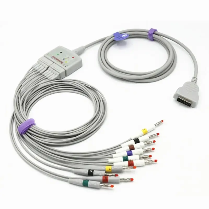 Db 15Pin Connector Ge-Marquette Compatibel Medische Ekg Kabel Banana 4.0Mm 10 Leadwires