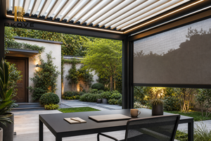Pérgola Moderna de Aluminio RKOVE RK-C2 de 4*6m con Techo de Láminas, Gazebo para Exteriores, Pabellón para Patio con Sombra Lateral para Patio, Hogar u Oficina - Product Image 6