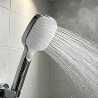 Pommeau de douche carré de haute qualité, finition chromée, multifonction, pour salle de bain