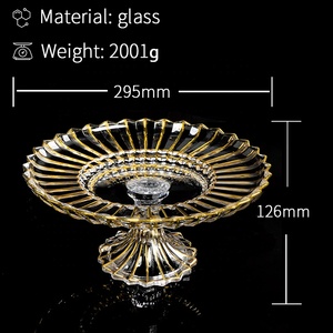<span class=keywords><strong>Assiette</strong></span> de fruits en verre avec <span class=keywords><strong>pied</strong></span>, ligne rouge peinte, rangement de vaisselle de mariage à la maison 1 pièce - Product Image 3