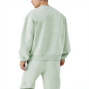 Ensemble de survêtement décontracté imperméable en polaire vert clair uni pour homme, avec capuche, manches longues, coupe régulière, deux pièces (sweat-shirt et pantalon) - Product Image 5