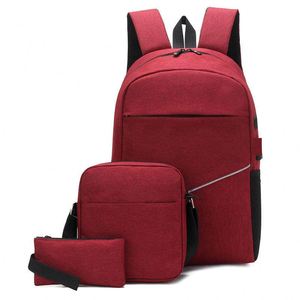 Casual Men's 3-in-1 <b>Large</b> Capacity Nylon Business Laptop <b>Backpack</b> Custom Logo <b>Black</b> Waterproof Zipper Closure Polyester Lining - Product Image 2