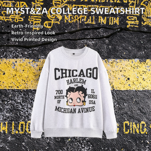 เสื้อสเวตเชิ้ตผู้หญิง MYST&ZA คอลเลคชั่นฤดูใบไม้ร่วง 2025 แฟชั่นใหม่สไตล์วินเทจ เป็นมิตรต่อสิ่งแวดล้อม ผลิตจากโพลีเอสเตอร์ 100% คอเสื้อแบบปก แขนยาว ทรงหลวม สีพื้น - Product Image 2