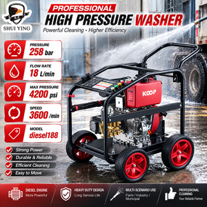 Machine de lavage et de nettoyage de voitures à haute pression diesel 10hp 258 bar 18L/min - Product Image 1