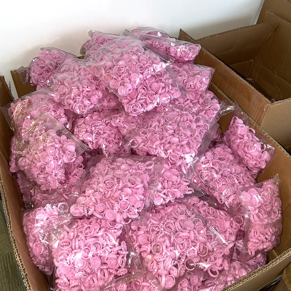 100 Stück Wimpern-Ringbecher Einweg – Für Wimpernverlängerung, Rosa, Praktisches Zubehör