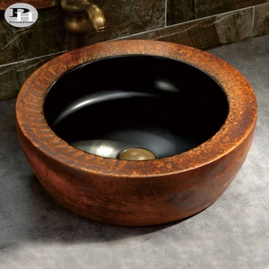 Lavabo de comptoir en céramique émaillée colorée de Jingdezhen, contemporain, résistant à l'eau, écologique, vente en gros, garantie 3 ans - Product Image 2