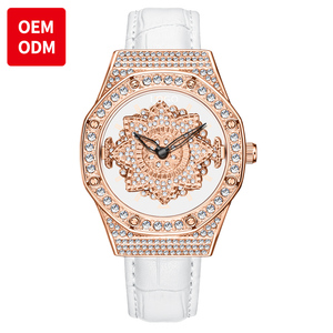 Montre pour <span class=keywords><strong>femme</strong></span> OEM 9996, mode, étanche 3ATM, mouvement à quartz, bracelet en cuir de haute qualité, boîtier en alliage - Product Image 1