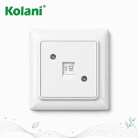 Kolani - Enchufe de Pared para Datos CAT6 Europeo, Estándar Europeo, Color Blanco Brillante, Panel de PC Ignífugo, Puerto RJ45 Único