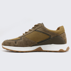 Sneakers de luxe pour hommes, confortables, respirantes, en cuir véritable, à lacets, antidérapantes, effet pieds nus, bout pointu - Product Image 3