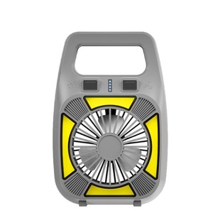 Ventilador portátil con luz, recargable por USB, motor de CC de 5W, para camping y uso en exteriores. - Product Image 2