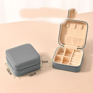 Boîte à bijoux portable de voyage, mini boîte à bijoux en cuir, boîte de rangement, boîte <span class=keywords><strong>cadeau</strong></span> pour filles et femmes, pour boucles d'oreilles, colliers, <span class=keywords><strong>cadeau</strong></span> promotionnel - Product Image 6