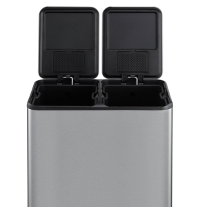 Thùng rác inox 60L hai ngăn có bàn đạp, thùng phân loại rác nhà bếp, thùng chứa rác trong nhà - Product Image 5