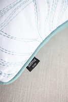 Housse de coussin décorative en coton brodée de fils abstraits, sur mesure en usine, pour la vente en gros
