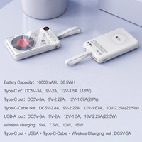 Batterie externe pour téléphone portable Android 10000 mAh à charge rapide 22,5 W avec charge sans fil