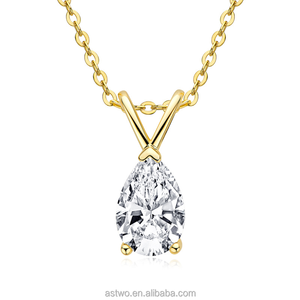 5ct Plaqué Or S925 Argent Sterling Moissanite Diamant 1CT Vvs D Couleur Collier Moissanite Pendentif Collier - Product Image 4