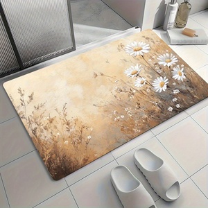 1 tapis <span class=keywords><strong>de</strong></span> <span class=keywords><strong>jardin</strong></span> à thème marguerite, fabriqué en <span class=keywords><strong>terre</strong></span> <span class=keywords><strong>de</strong></span> <span class=keywords><strong>diatomée</strong></span> super absorbante, avec un design antidérapant et un séchage rapide. - Product Image 1